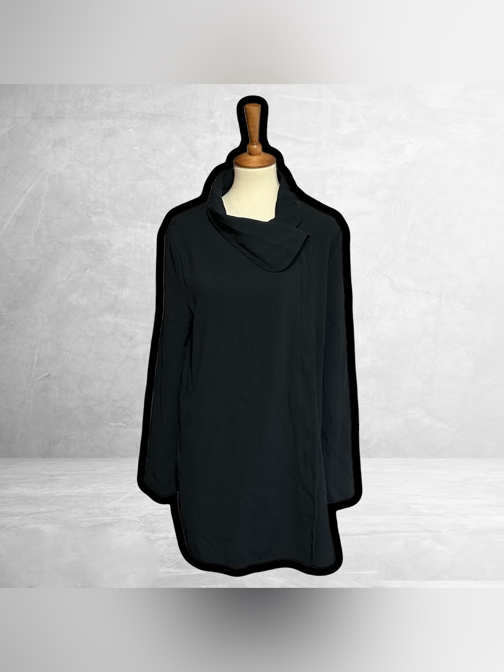 🌈 Beautiful Black Zipper Cowl Neck Jacket